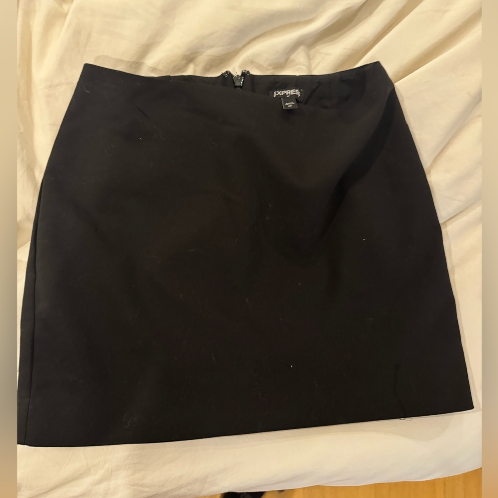 Express Black Mini Skirt - Simple Straight Cut